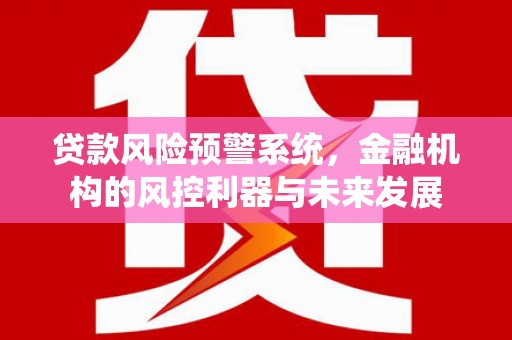 峡江贷款风险预警系统，金融机构的风控利器与未来发展