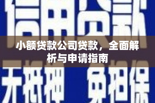 峡江小额贷款公司贷款，全面解析与申请指南
