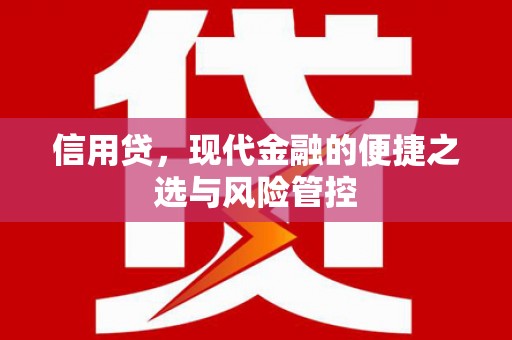 峡江信用贷，现代金融的便捷之选与风险管控