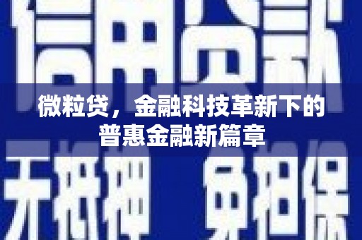 峡江微粒贷，金融科技革新下的普惠金融新篇章
