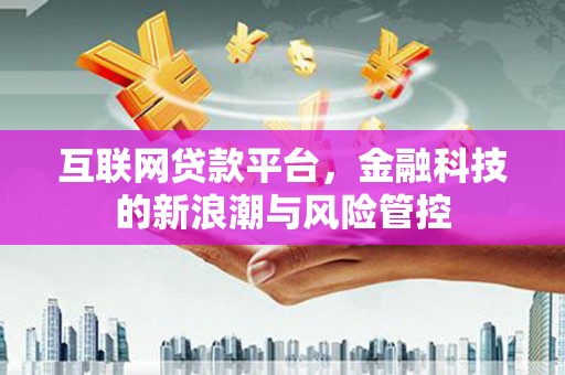 峡江互联网贷款平台，金融科技的新浪潮与风险管控