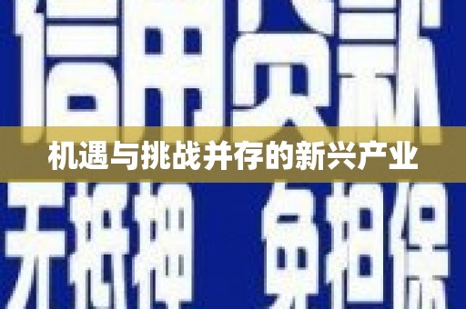 峡江机遇与挑战并存的新兴产业
